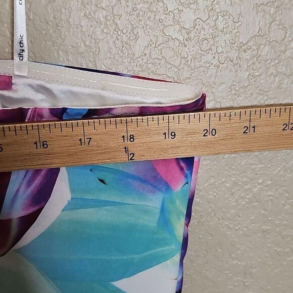 NWT City Chic 14 Bright Bouquet‎ Maxi  Strapless Floral Dress Purple and Blue - Picture 8 of 9